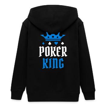 Joueurs professionnels jouer casino poker roi poker tour - Veste à capuche ado bio Stanley/Stella - noir - Dos - AI Model Teenager Male light (155cm)