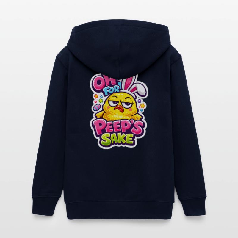 Happy Easter Easter Chick Vintage Teens Organic Zip-up Hoodie by Stanley/Stella