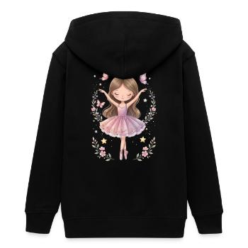 Ballerina Mädchen – Süßes Ballett Design mit Stern - Teenager Organic Kapuzenjacke Mini Cultivator von Stanley/Stella - Schwarz - Hinten - AI Model Teenager Male light (155cm)