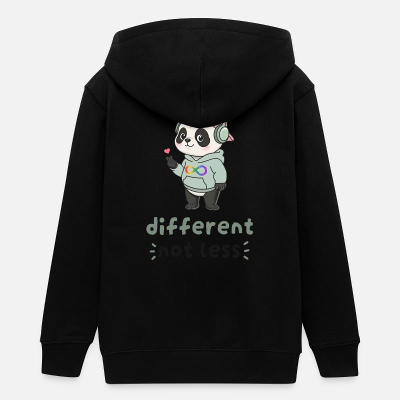 Différent, pas moins panda - Veste à capuche ado bio Stanley/Stella - noir