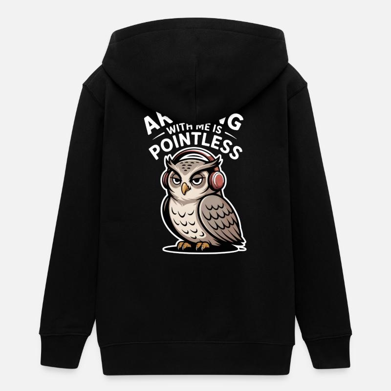 Discuter avec moi est inutile - Veste à capuche ado bio Stanley/Stella - noir
