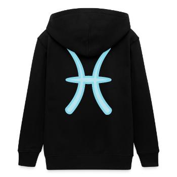 Fische-Tierkreiszeichen Pastellblau - Teenager Organic Kapuzenjacke Mini Cultivator von Stanley/Stella - Schwarz - Hinten - AI Model Teenager Male light (155cm)