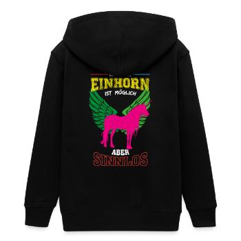 Einhorn Leben sinnlos - Geschenk - Teenager Organic Kapuzenjacke Mini Cultivator von Stanley/Stella - Schwarz - Hinten - AI Model Teenager Male light (155cm)