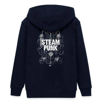 Art de la chaudière Gearpunk Steampunk - Veste à capuche ado bio Stanley/Stella - noir - Dos - AI Model Teenager Male light (155cm)