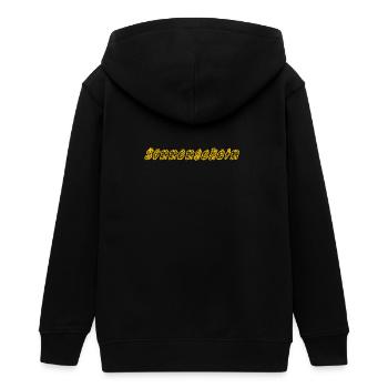 sunshine - Teens Organic Zip-up Hoodie by Stanley/Stella - black - Back - AI Model Teenager Male light (155cm)