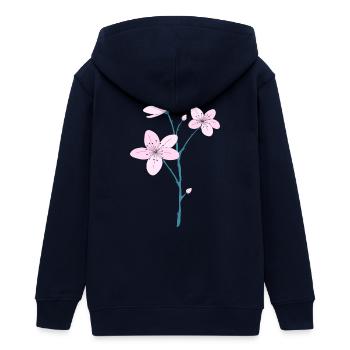 Fleur de cerisier - Veste à capuche ado bio Stanley/Stella - noir - Dos - AI Model Teenager Male light (155cm)