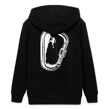 Silhouette de grimpeur en mousqueton - Veste à capuche ado bio Stanley/Stella - noir - Dos - AI Model Teenager Male light (155cm)