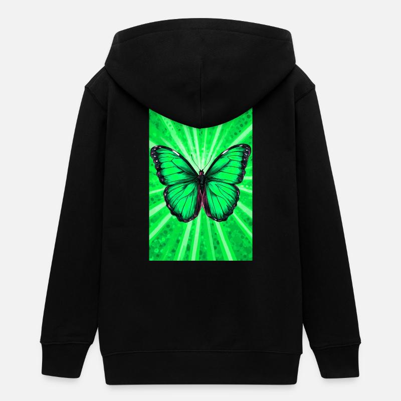 papillon - Veste à capuche ado bio Stanley/Stella - noir