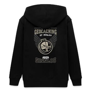 Geocaching Leben sinnlos - Geschenk - Teenager Organic Kapuzenjacke Mini Cultivator von Stanley/Stella - Schwarz - Hinten - AI Model Teenager Male light (155cm)