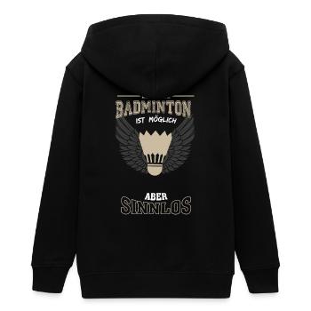 Badminton Leben sinnlos - Geschenk - Teenager Organic Kapuzenjacke Mini Cultivator von Stanley/Stella - Schwarz - Hinten - AI Model Teenager Male light (155cm)