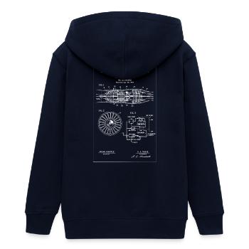 Bauplan für Jet-Antriebstriebwerke - Teenager Organic Kapuzenjacke Mini Cultivator von Stanley/Stella - Navy - Hinten - AI Model Teenager Male light (155cm)