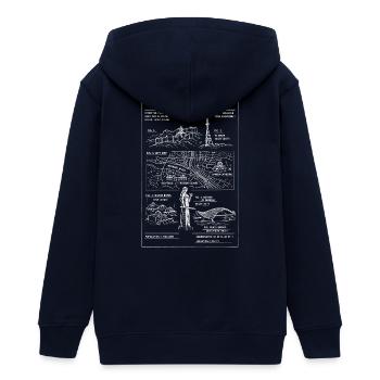 Carte esquissée de la ville de Tbilissi - Veste à capuche ado bio Stanley/Stella - marine - Dos - AI Model Teenager Male light (155cm)