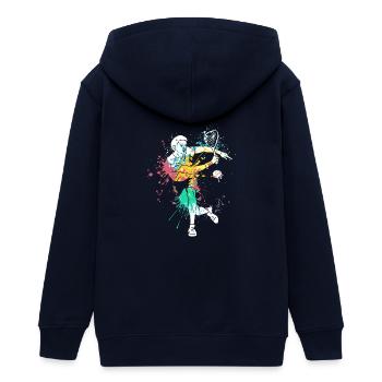 Splash art Squash sports for Squash player - Teenager Organic Kapuzenjacke Mini Cultivator von Stanley/Stella - Navy - Hinten - AI Model Teenager Male light (155cm)
