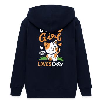 Katzen Katzenliebhaber - Teenager Organic Kapuzenjacke Mini Cultivator von Stanley/Stella - Navy - Hinten - AI Model Teenager Male light (155cm)