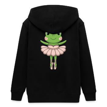 Ballettfrosch im rosa Tutu - Teenager Organic Kapuzenjacke Mini Cultivator von Stanley/Stella - Schwarz - Hinten - AI Model Teenager Male light (155cm)