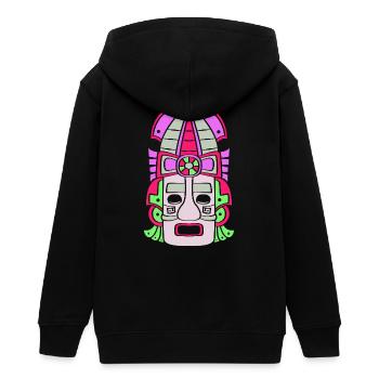 Calendrier maya inca aztèque - Veste à capuche ado bio Stanley/Stella - noir - Dos - AI Model Teenager Male light (155cm)