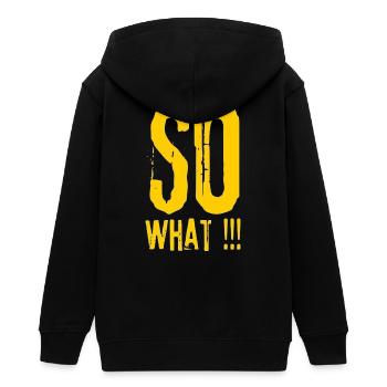 So What!!! Bold Grunge Typo - Teenager Organic Kapuzenjacke Mini Cultivator von Stanley/Stella - Schwarz - Hinten - AI Model Teenager Male light (155cm)