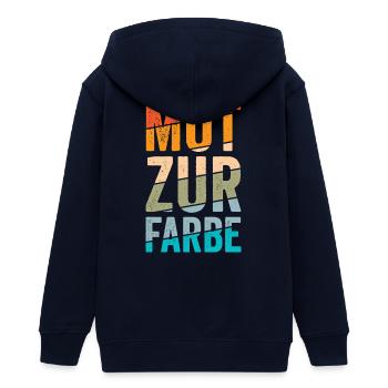 Mut zur Farbe Retro-Blockschrift - Teenager Organic Kapuzenjacke Mini Cultivator von Stanley/Stella - Schwarz - Hinten - AI Model Teenager Male light (155cm)