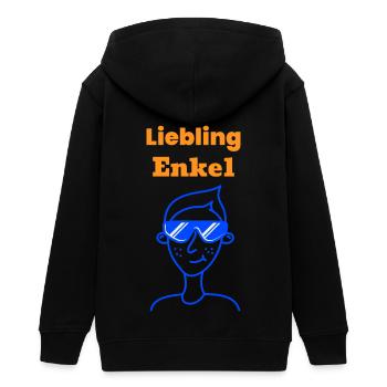 The darling grandson - Teens Organic Zip-up Hoodie by Stanley/Stella - black - Back - AI Model Teenager Male light (155cm)