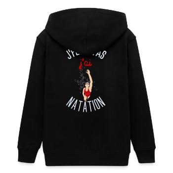 Ich kann nicht schwimmen - Teenager Organic Kapuzenjacke Mini Cultivator von Stanley/Stella - Schwarz - Hinten - AI Model Teenager Male light (155cm)