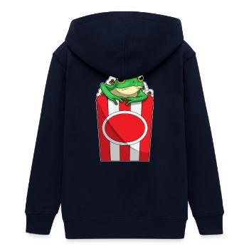Maïs soufflé grenouille - Veste à capuche ado bio Stanley/Stella - marine - Dos - AI Model Teenager Male light (155cm)