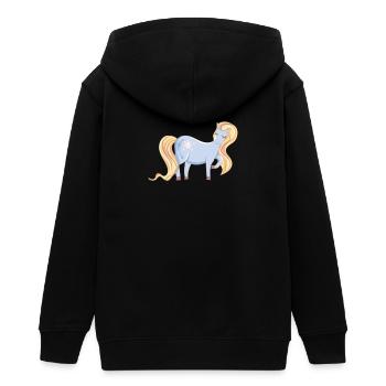 Pony - Teenager Organic Kapuzenjacke Mini Cultivator von Stanley/Stella - Schwarz - Hinten - AI Model Teenager Male light (155cm)