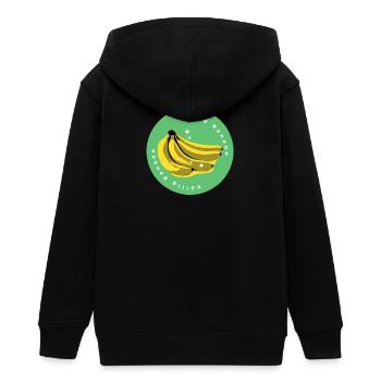 DDR Ostalgie | völlig Banane - Teenager Organic Kapuzenjacke Mini Cultivator von Stanley/Stella - Schwarz - Hinten - AI Model Teenager Male light (155cm)