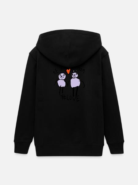 Moi et maman #Love - Veste à capuche ado bio Stanley/Stella - noir