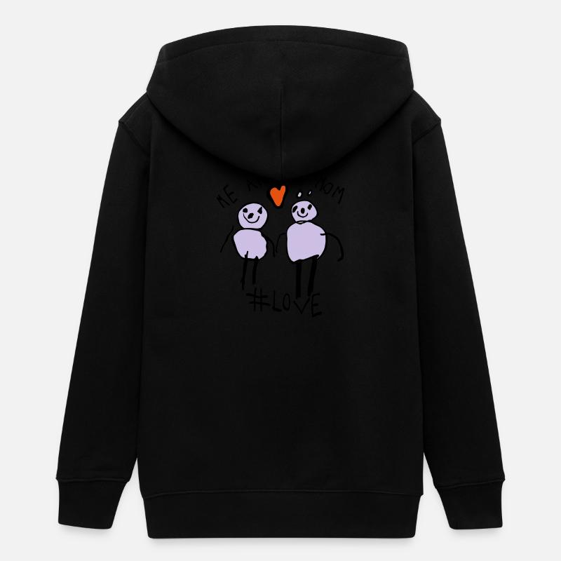 Moi et maman #Love - Veste à capuche ado bio Stanley/Stella - noir
