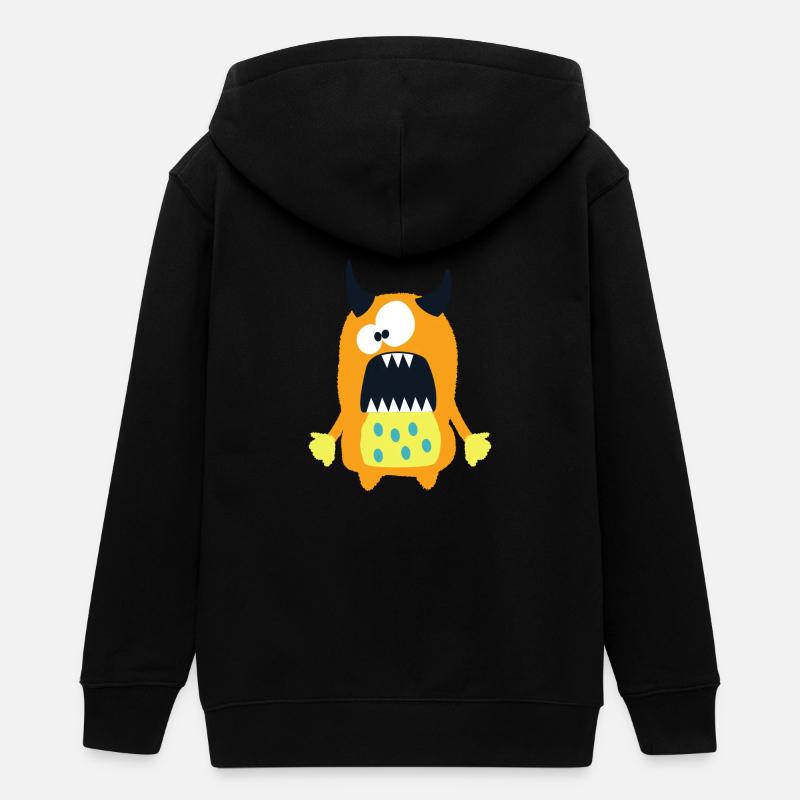 Monstre Hannah - monstre brun doux - Veste à capuche ado bio Stanley/Stella - noir