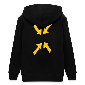 fokus gelb - Teenager Organic Kapuzenjacke Mini Cultivator von Stanley/Stella - Schwarz - Hinten - AI Model Teenager Male light (155cm)