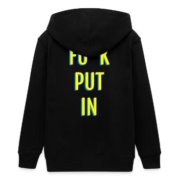 Provokante Neon-Textgrafik - Teenager Organic Kapuzenjacke Mini Cultivator von Stanley/Stella - Schwarz - Hinten - AI Model Teenager Male light (155cm)