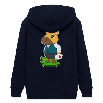 Giraffe Doctor First Aid Kit - Teens Organic Zip-up Hoodie by Stanley/Stella - navy - Back - AI Model Teenager Male light (155cm)