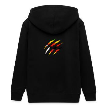 Claw Klaue Laender Zimbabwe png - Teens Organic Zip-up Hoodie by Stanley/Stella - black - Back - AI Model Teenager Male light (155cm)
