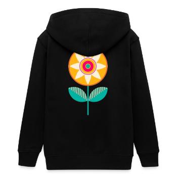 Süße bunte Blume - Teenager Organic Kapuzenjacke Mini Cultivator von Stanley/Stella - Schwarz - Hinten - AI Model Teenager Male light (155cm)