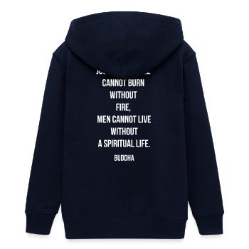 Buddha Candle Spirit Quote - Veste à capuche ado bio Stanley/Stella - marine - Dos - AI Model Teenager Male light (155cm)