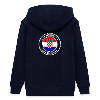 MOJ GRAD RIJEKA - Teenager Organic Kapuzenjacke Mini Cultivator von Stanley/Stella - Navy - Hinten - AI Model Teenager Male light (155cm)