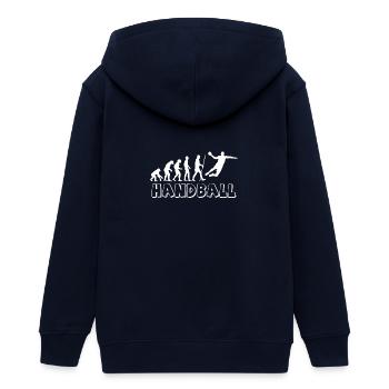 Handball Evolution - Teenager Organic Kapuzenjacke Mini Cultivator von Stanley/Stella - Navy - Hinten - AI Model Teenager Male light (155cm)