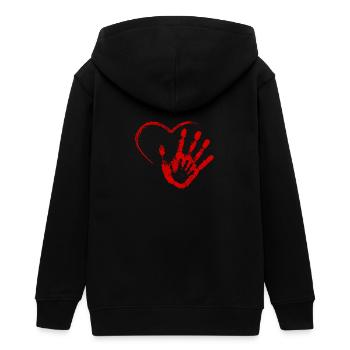 MAIN DANS LA MAIN ROUGE - Veste à capuche ado bio Stanley/Stella - noir - Dos - AI Model Teenager Male light (155cm)