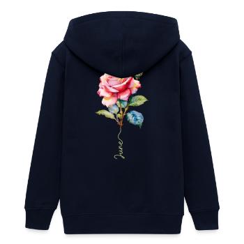 Peint en rose avec des détails éclatants - Veste à capuche ado bio Stanley/Stella - marine - Dos - AI Model Teenager Male light (155cm)