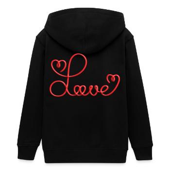Aimer avec le cœur - Veste à capuche ado bio Stanley/Stella - noir - Dos - AI Model Teenager Male light (155cm)