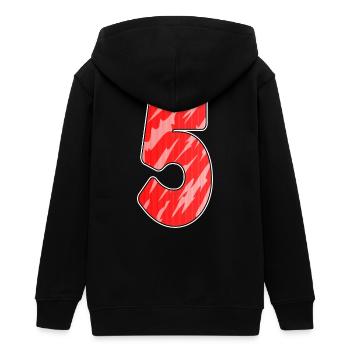 Zahl 5 - Fünf - 5 Motiv - Zahl 5 Nummer - Teenager Organic Kapuzenjacke Mini Cultivator von Stanley/Stella - Schwarz - Hinten - AI Model Teenager Male light (155cm)