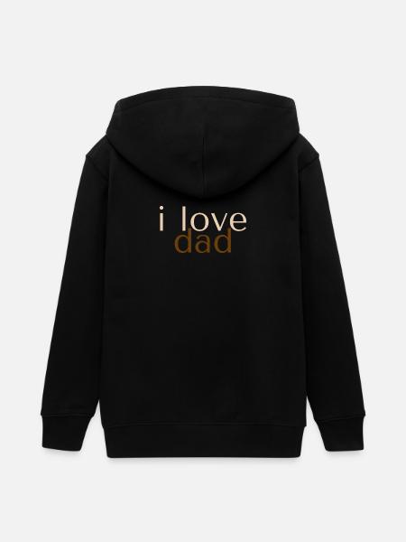 j’aime papa - Classique - Veste à capuche ado bio Stanley/Stella - noir