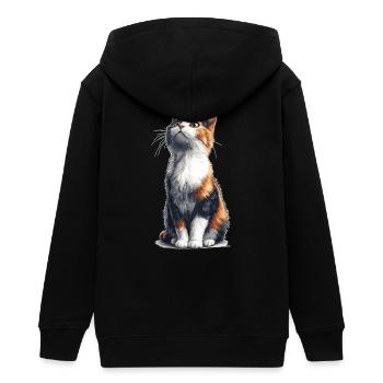 Chat comique assis coloré - Veste à capuche ado bio Stanley/Stella - noir - Dos - AI Model Teenager Male light (155cm)