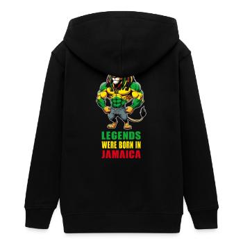 Jamaika Löwen Reggae Musik - Teenager Organic Kapuzenjacke Mini Cultivator von Stanley/Stella - Schwarz - Hinten - AI Model Teenager Male light (155cm)