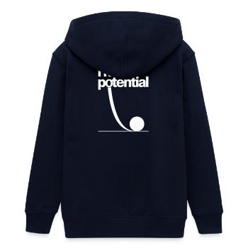 Potenzial entfaltet Typografie Grafik Wissenschaft - Teenager Organic Kapuzenjacke Mini Cultivator von Stanley/Stella - Navy - Hinten - AI Model Teenager Male light (155cm)