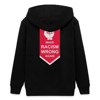 Rendre le racisme répréhensible - Veste à capuche ado bio Stanley/Stella - noir - Dos - AI Model Teenager Male light (155cm)