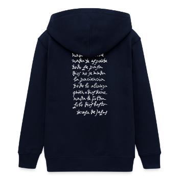 Solo Dios basta (oscura) - Teenager Organic Kapuzenjacke Mini Cultivator von Stanley/Stella - Navy - Hinten - AI Model Teenager Male light (155cm)