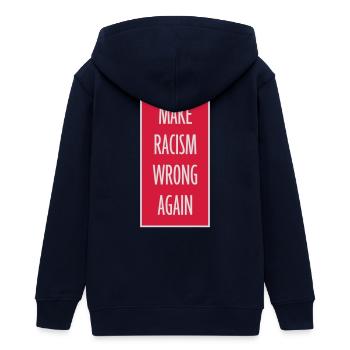 Rendre le racisme répréhensible - Veste à capuche ado bio Stanley/Stella - marine - Dos - AI Model Teenager Male light (155cm)