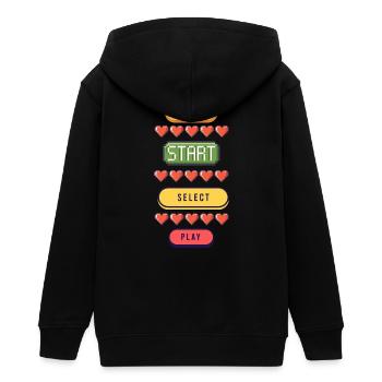 Menu Démarrer Sélectionner Jouer - T-Shirt Gaming - Veste à capuche ado bio Stanley/Stella - noir - Dos - AI Model Teenager Male light (155cm)